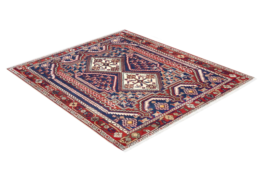 Hand-Knotted Style Wool Rug – Tribal Pattern