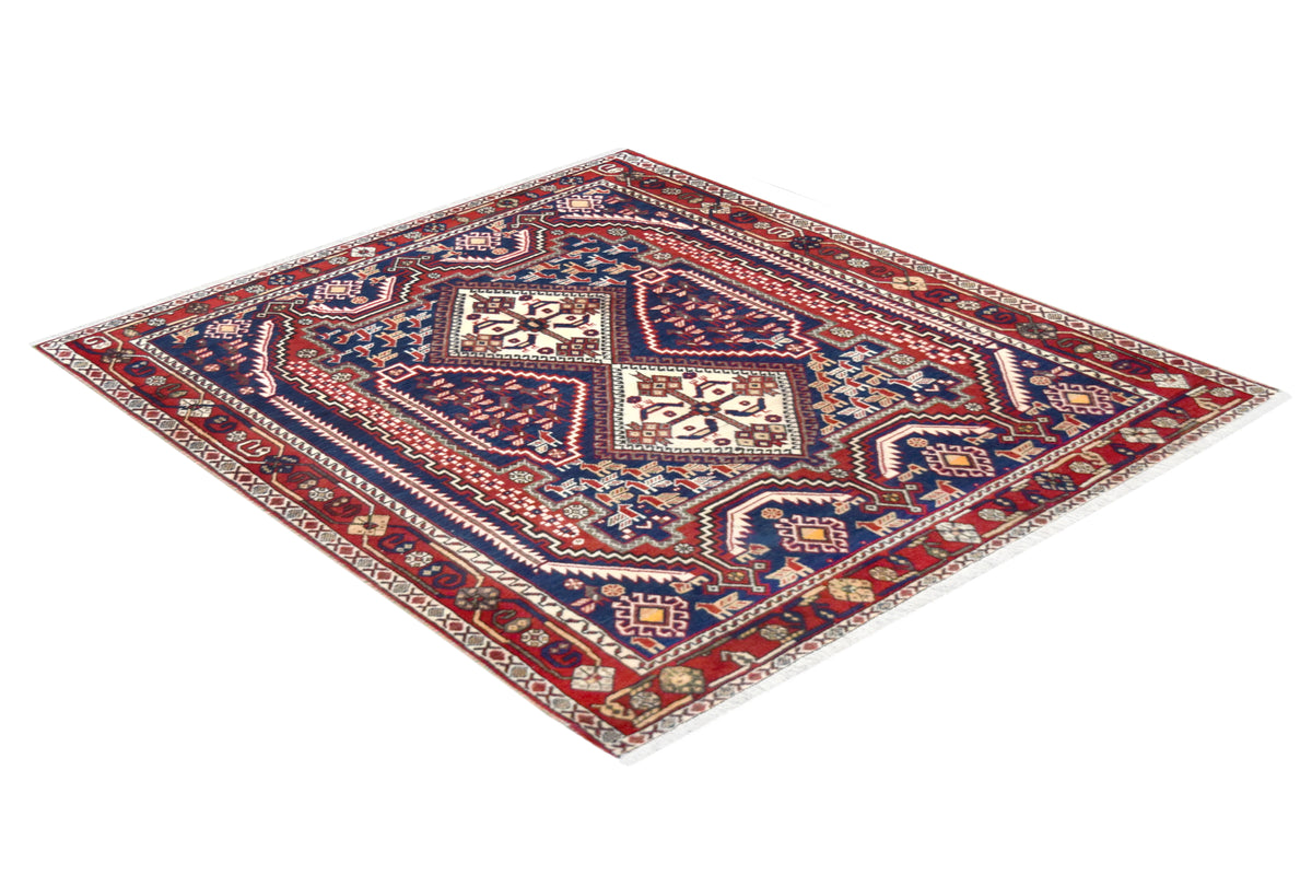 Hand-Knotted Style Wool Rug – Tribal Pattern