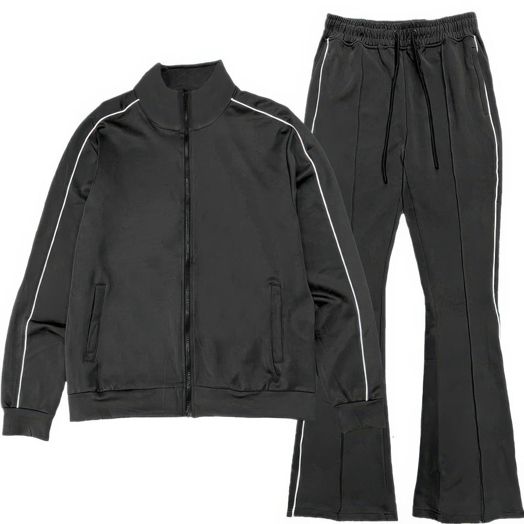 Men's side pipe track set in black