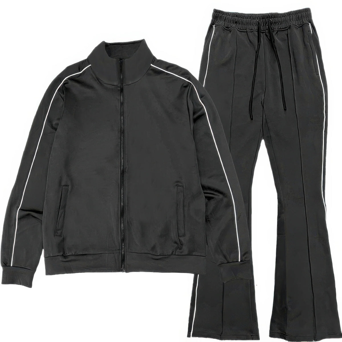 Men's side pipe track set in black