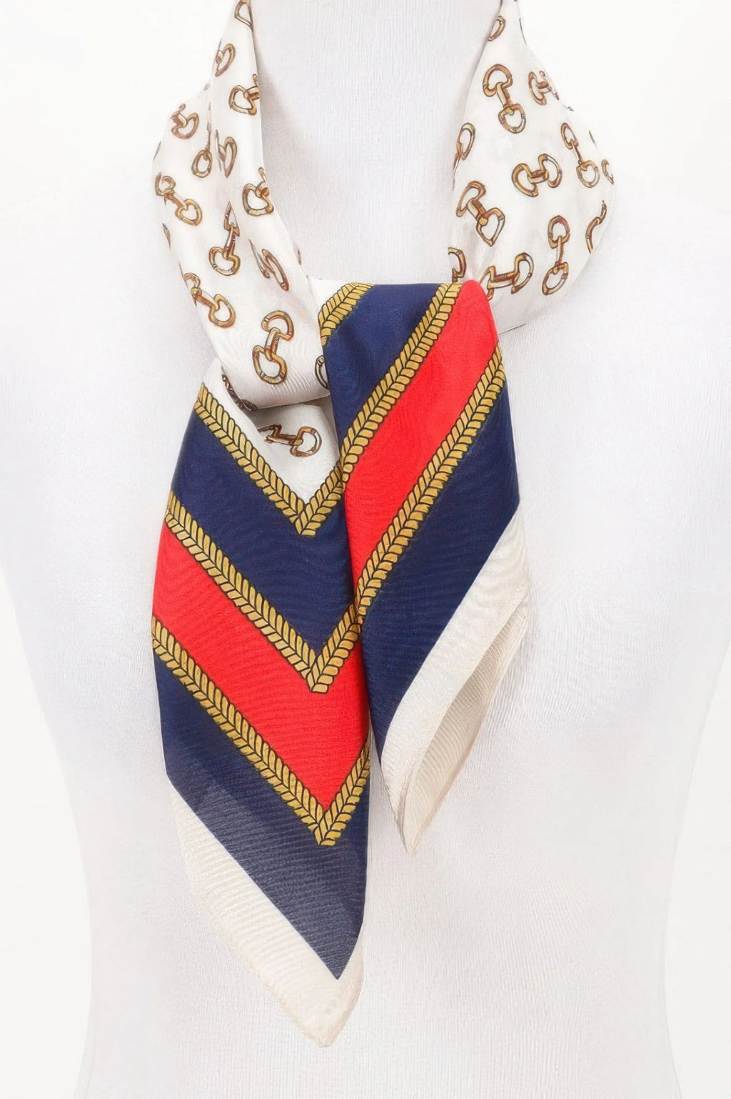 Navy and pink nautical multi print bandana for women