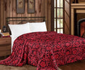 Red floral Mia king size blanket