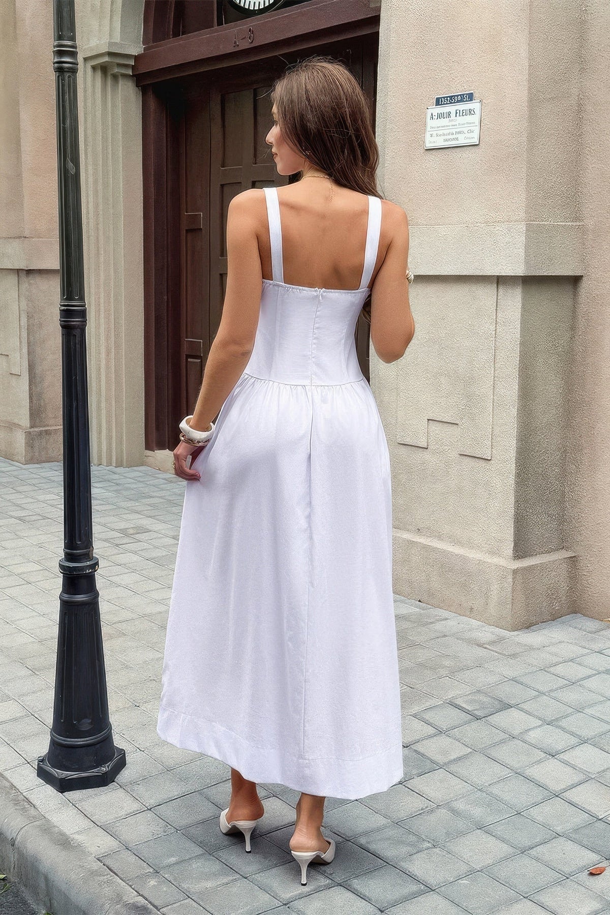 Sleeveless Square Neck Flowy Maxi Dress